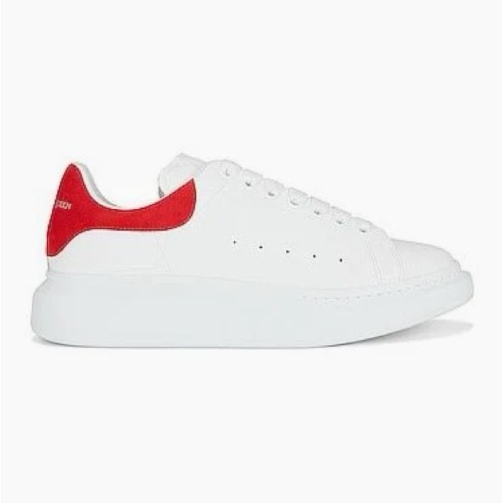 Alexander McQueen Oversized White and Sneakers with Red Details